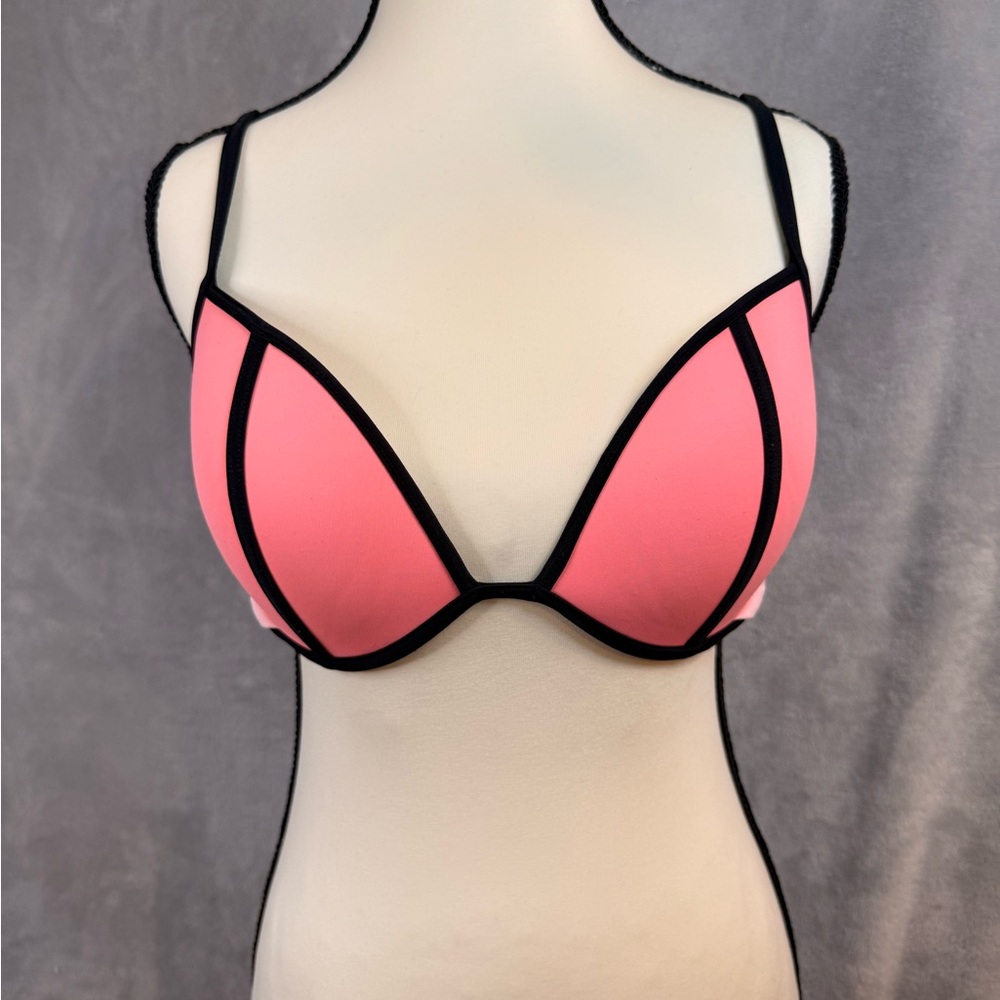 Victoria's Secret Pink Bikini Top with Black Trim